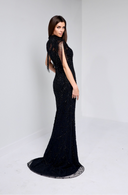 ELLEN BEADED GOWN IN BLACK