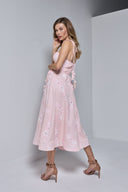 SOLEIL MIDI LINEN IN BABY PINK