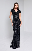 MARTHA BEADED GOWN IN BALCK