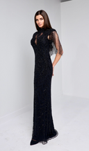 ELLEN BEADED GOWN IN BLACK