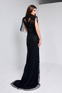 ELLEN BEADED GOWN IN BLACK