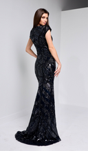 MARTHA BEADED GOWN IN BALCK