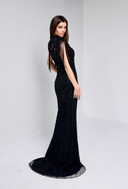 ELLEN BEADED GOWN IN BLACK
