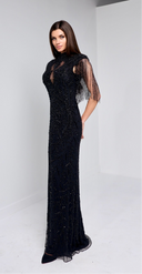 ELLEN BEADED GOWN IN BLACK