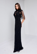 ELLEN BEADED GOWN IN BLACK
