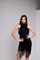 FRIDA BEADED DRESS IN BLACK