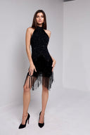 FRIDA BEADED DRESS IN BLACK