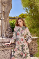 THE ROSA MIDI DRESS IN BEIGE