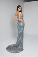 VELINA BEADED GOWN IN NUDE