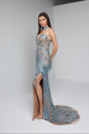 VELINA BEADED GOWN IN NUDE