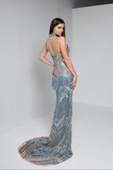 VELINA BEADED GOWN IN NUDE