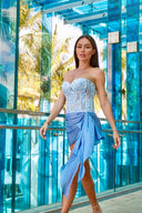 OLANA BUSTIER IN BABY BLUE