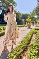 APRIL LONG FLOWY DRESS IN LIGHT YELLOW