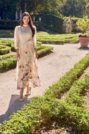 APRIL LONG FLOWY DRESS IN LIGHT YELLOW