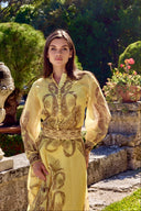 LEA LONG PRINT DRESS IN YELLOW