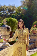 LEA LONG PRINT DRESS IN YELLOW