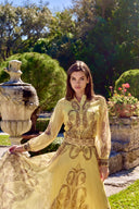 LEA LONG PRINT DRESS IN YELLOW