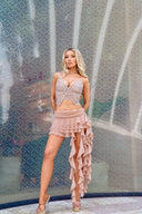 BUTTERFLY TOP IN BEIGE WITH SKORT SET