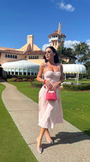SOLEIL MIDI LINEN IN BABY PINK