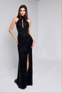 BELLA BLACK BEADED GOWN