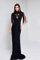 ELLEN BEADED GOWN IN BLACK