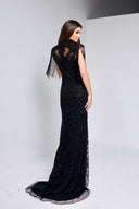 ELLEN BEADED GOWN IN BLACK