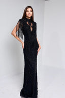 ELLEN BEADED GOWN IN BLACK