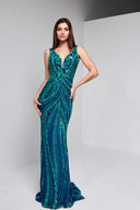 ARIANNE BEADED GOWN IN TEAL