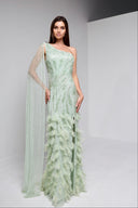PALOMA BEADED GOWN IN MINT
