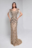 MONICA BEADED GOWN IN CHAMPAGNE