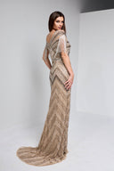 MONICA BEADED GOWN IN CHAMPAGNE