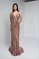 ARIANNE BEADED GOWN IN CHAMPAGNE