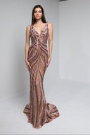 ARIANNE BEADED GOWN IN CHAMPAGNE