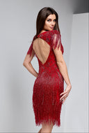 TAYLOR BEADED DRESS IN RED