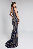 ARIANNE BEADED GOWN IN NAVY