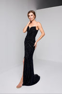 ZARELLE BEADED GOWN IN BLACK