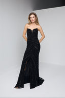 ZARELLE BEADED GOWN IN BLACK