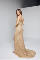SORAYA BEADED GOWN IN GOLD