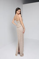 SORELLE BEADED GOWN IN CHAMPAGNE