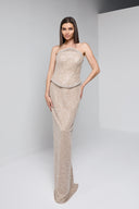 SORELLE BEADED GOWN IN CHAMPAGNE