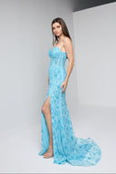 ELARA BUSTIER GOWN IN TURQUOISE