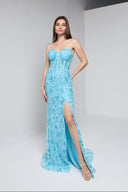 ELARA BUSTIER GOWN IN TURQUOISE