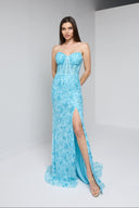 ELARA BUSTIER GOWN IN TURQUOISE