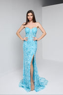 ELARA BUSTIER GOWN IN TURQUOISE