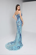 MARINA BUSTIER GOWN IN BLUE