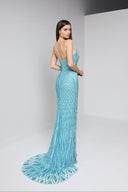 SERENA BEADED GOWN IN TURQUOISE