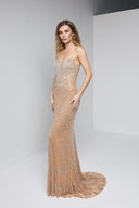 SERENA BEADED GOWN IN CHAMPAGNE