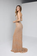 SERENA BEADED GOWN IN CHAMPAGNE