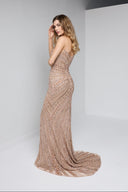 ZARELLE BEADED GOWN IN CHAMPAGNE