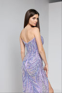 MARINA BUSTIER GOWN IN LAVENDER